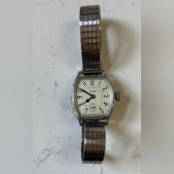 Antique Elgin Watch Co Art Deco Filigree 1920s Men's Watch